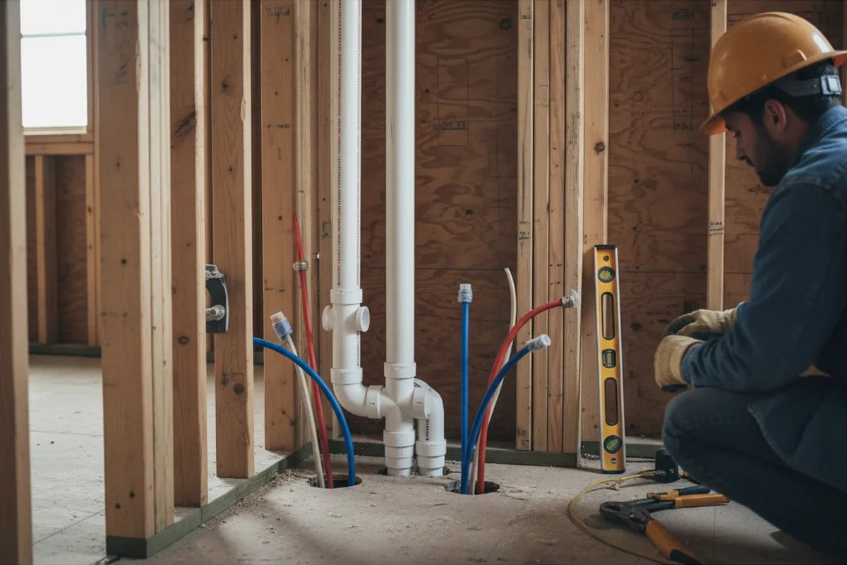 Drain and supply rough-in during Drain Cleaning in Blairsville