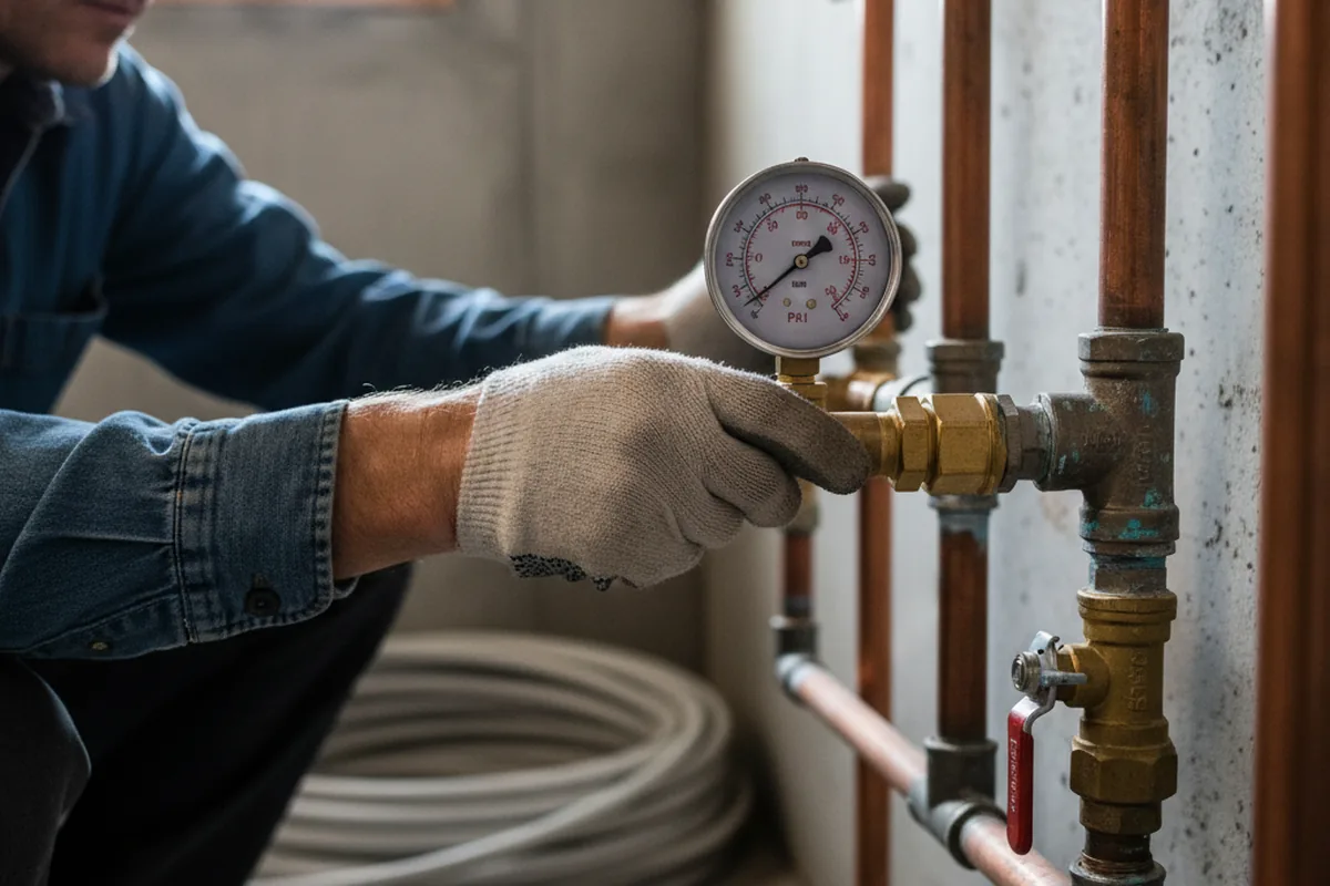 Pressure testing a repaired line during Water Line Repair in Blairsville
